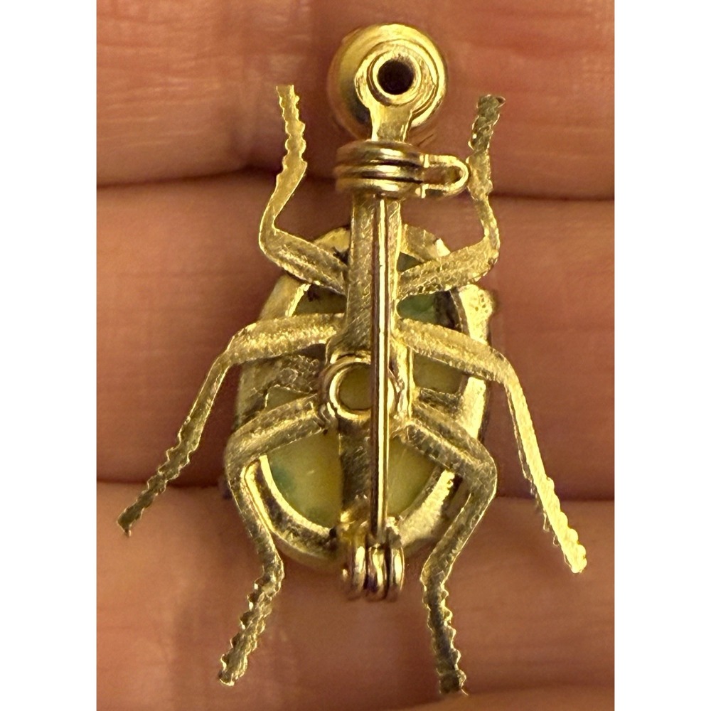 Vintage/Antique‎ Goldtone Rhinestone Bug/Insect Brooch 1.5" - Picture 4 of 7